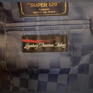 Italian Tailor Made suit: Black with gray pinstripes Fabric Made in Italy